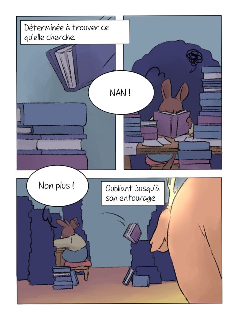 Page de bande dessinée : Les Aventures du Lapin, chapitre : La disparition
