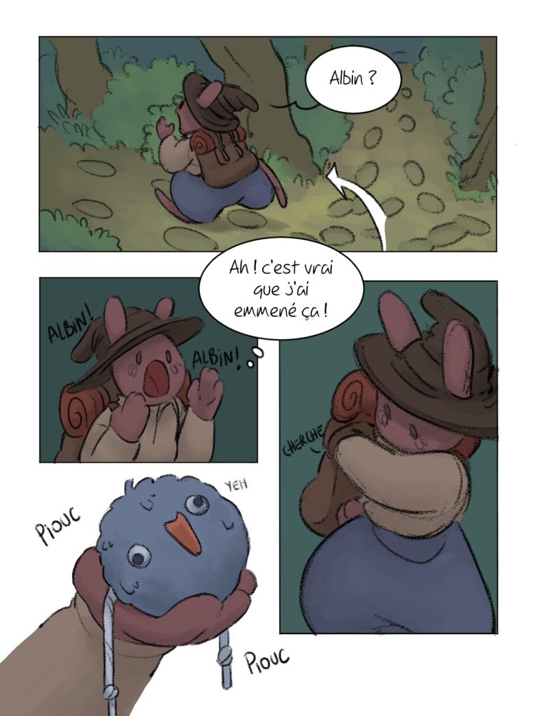 Page de bande dessinée : Les Aventures du Lapin, chapitre : La disparition