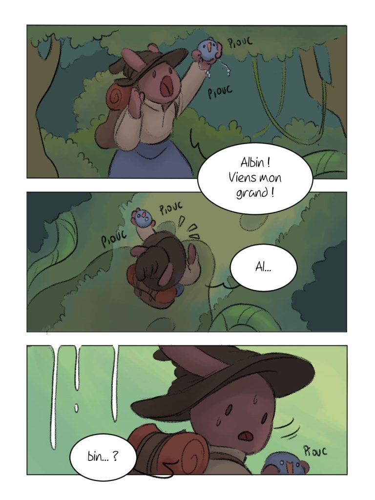 Page de bande dessinée : Les Aventures du Lapin, chapitre : La disparition
