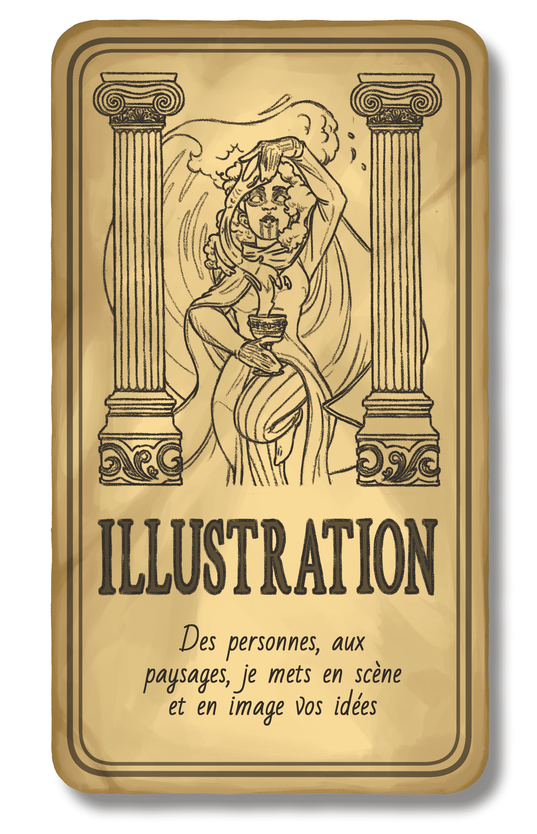 Carte prestation Illustration : Des personnages, aux paysages, Noémie Mongin mets en scène et en image vos idées