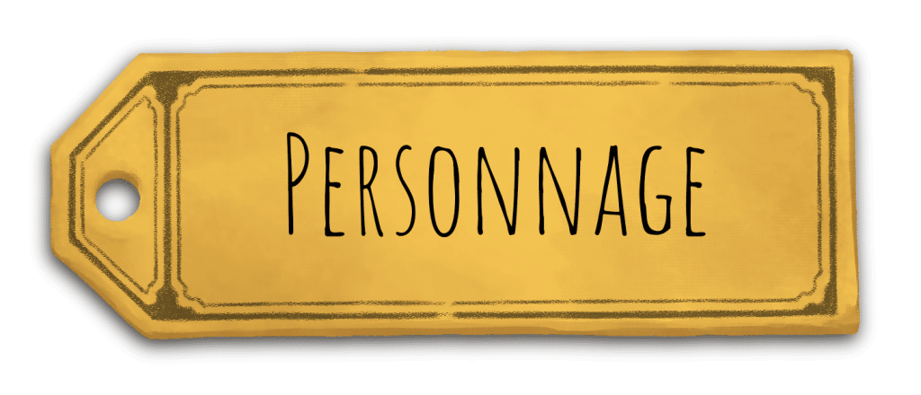 Etiquette jaune pour titre Personnage