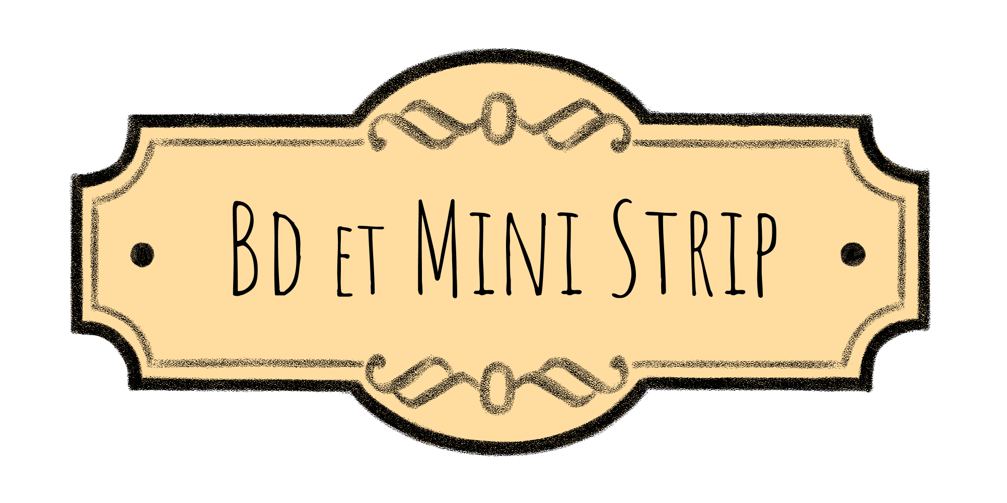 Etiquette beige pour titre BD et Mini strip