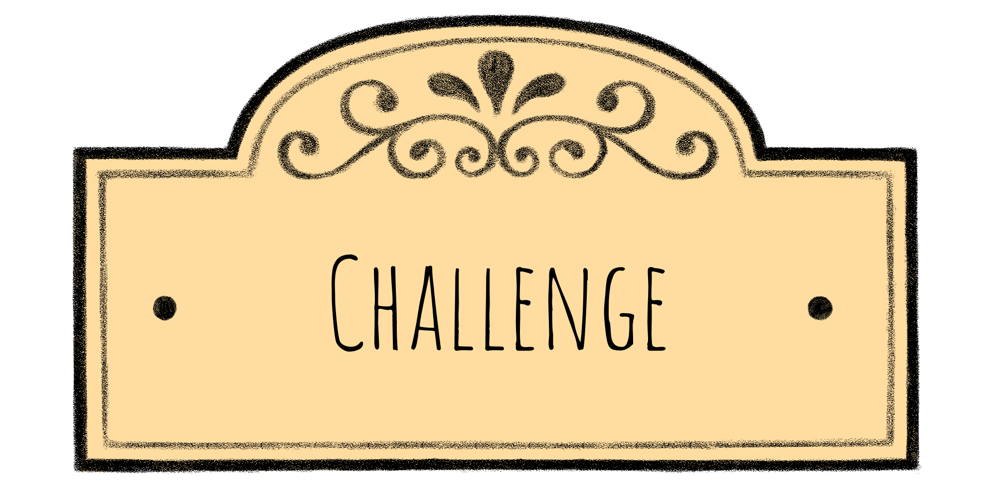 Etiquette beige pour titre Challenge