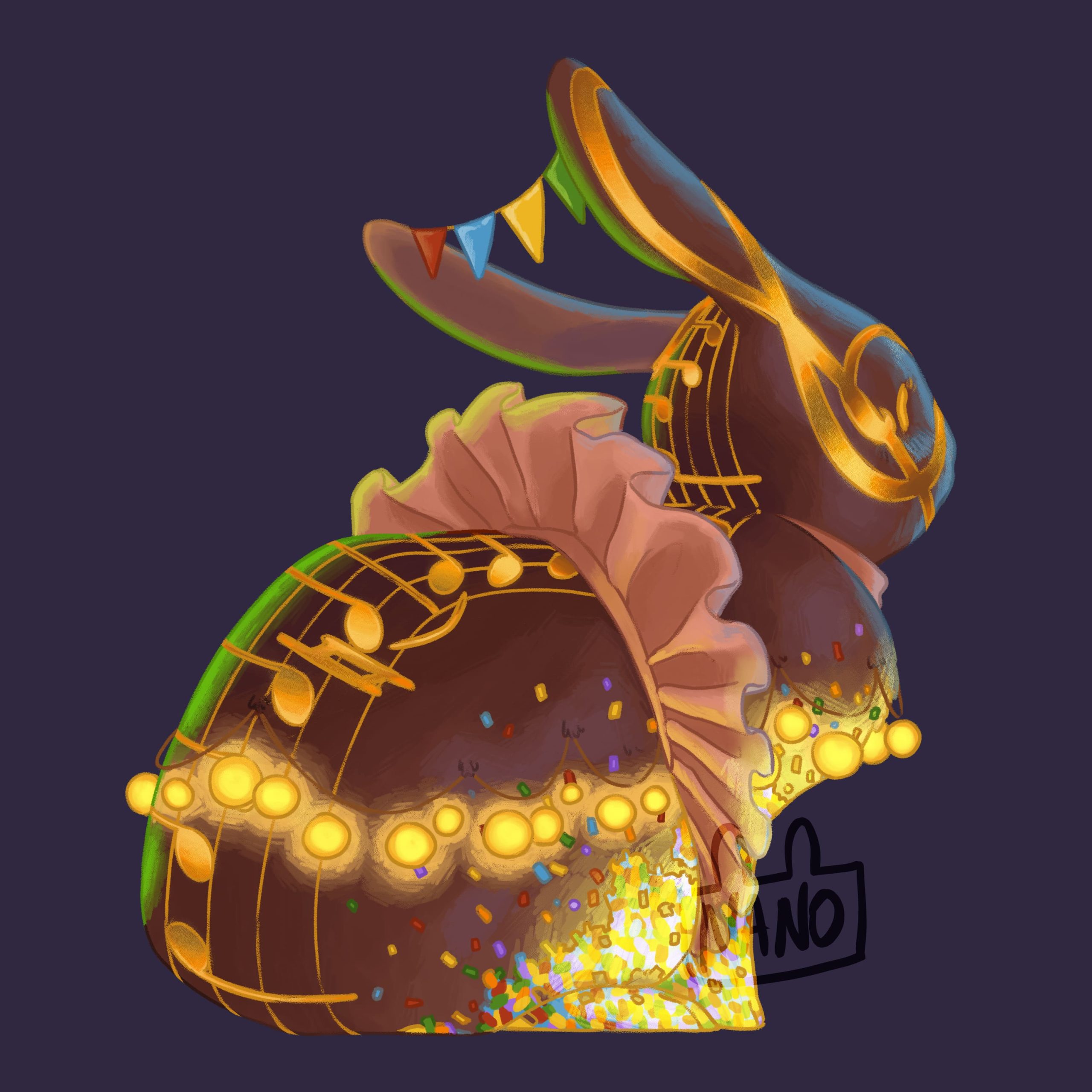 Lapin de juin représenté par la fête de la musique