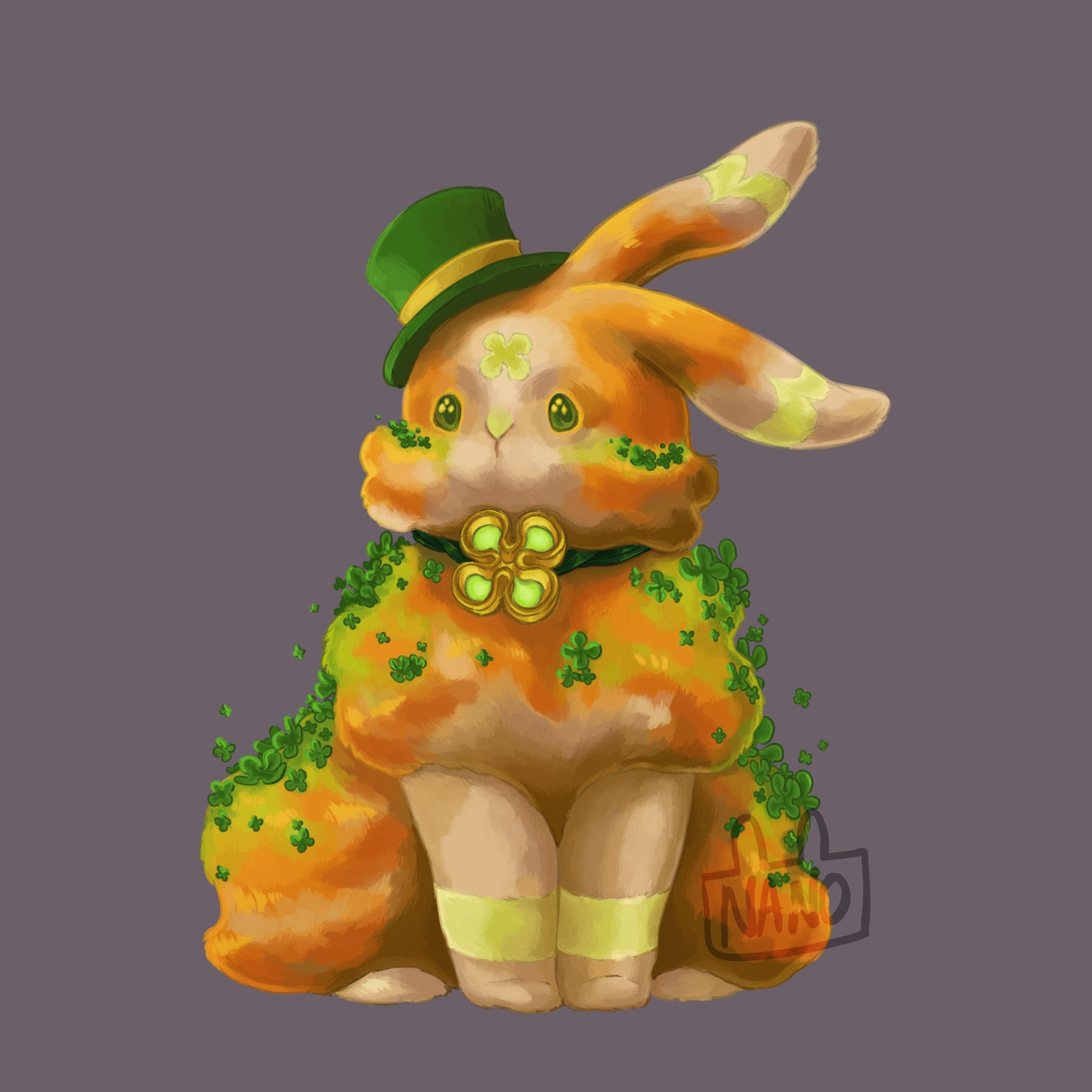 Lapin de mars, représenté avec la fête de la St Patrick
