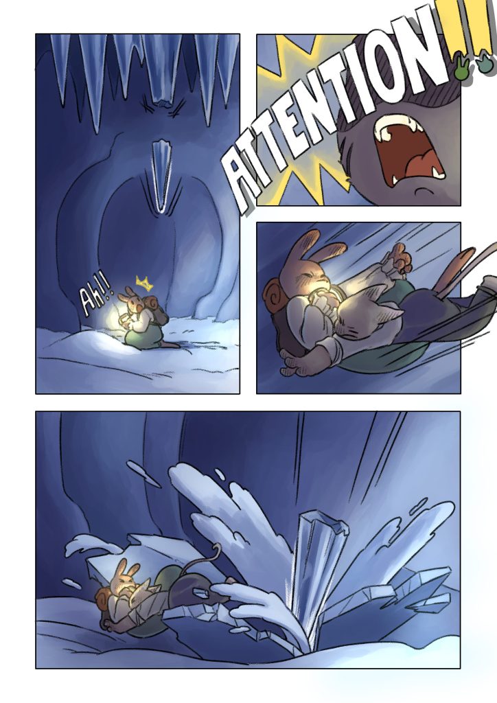 Page de la bande dessinée : Les Aventures du lapin, chapitre : la fleur de vie.