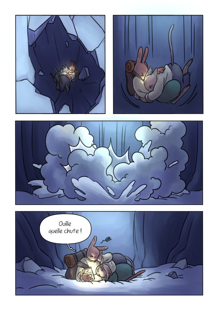 Page de la bande dessinée : Les Aventures du lapin, chapitre : la fleur de vie.