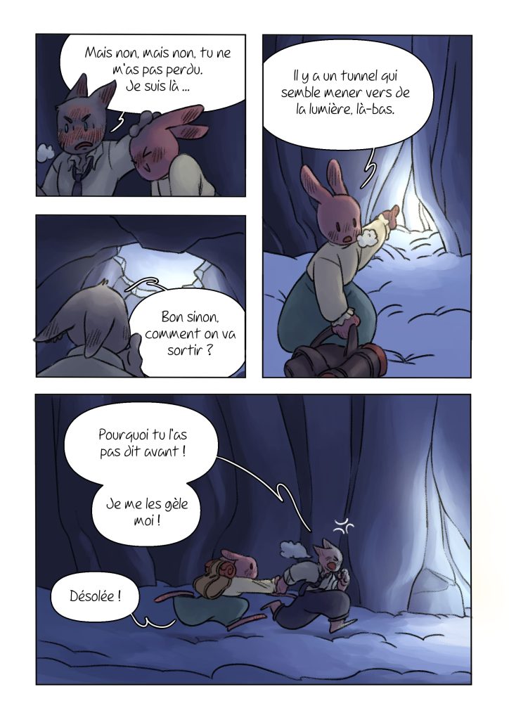 Page de la bande dessinée : Les Aventures du lapin, chapitre : la fleur de vie.