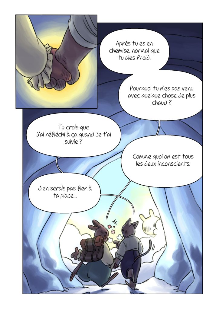 Page de la bande dessinée : Les Aventures du lapin, chapitre : la fleur de vie.