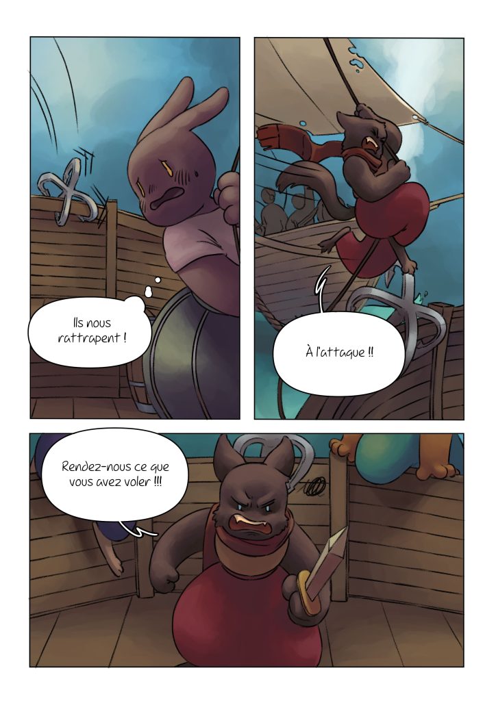 Page de la bande dessinée : Les Aventures du lapin, chapitre : Le cristal.