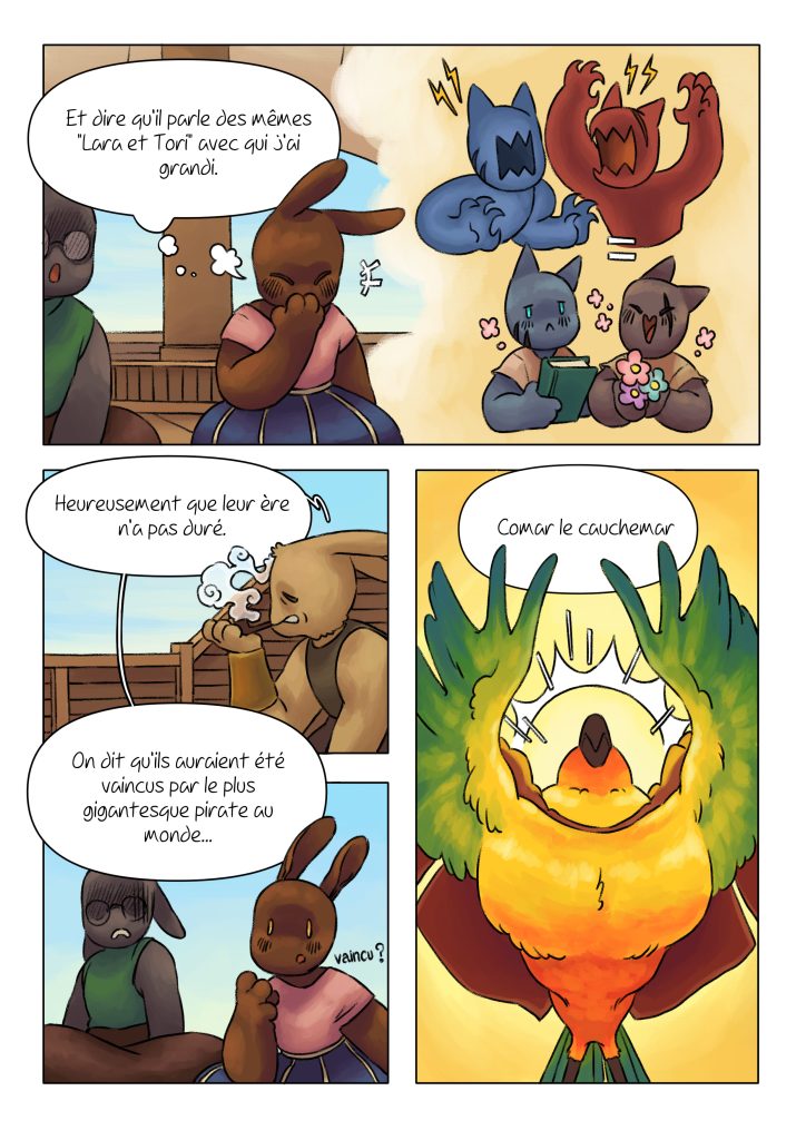 Page de la bande dessinée : Les Aventures du lapin, chapitre : Le cristal.
