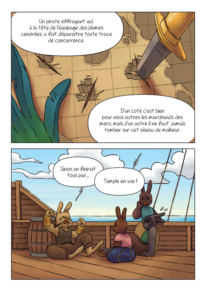 Page de la bande dessinée : Les Aventures du lapin, chapitre : Le cristal.