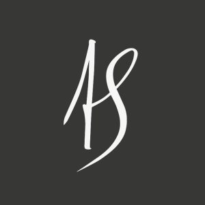 Logo Al Sélavy en petit, juste les initiales, en blanc