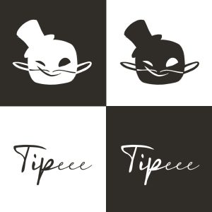 Logo revisité des applications Tipeee et Tapas, en noir et blanc, pour le Manoir sans fin