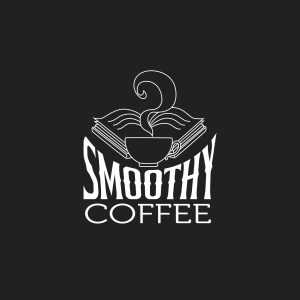 Logo Smoothy café blanc sur fond noir